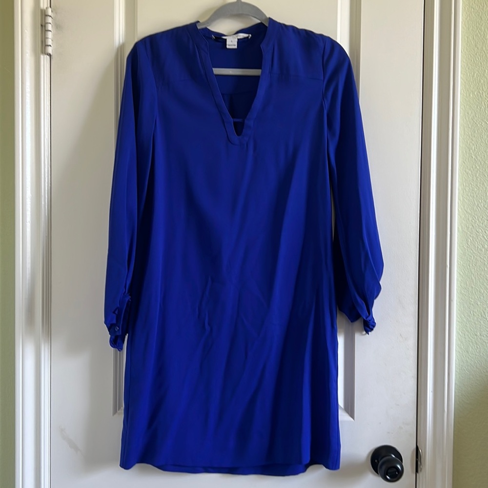 DVF blue slip on shift dress